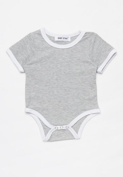 Baby Star - 2 piece ribbed set - grey