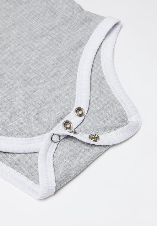 Baby Star - 2 piece ribbed set - grey