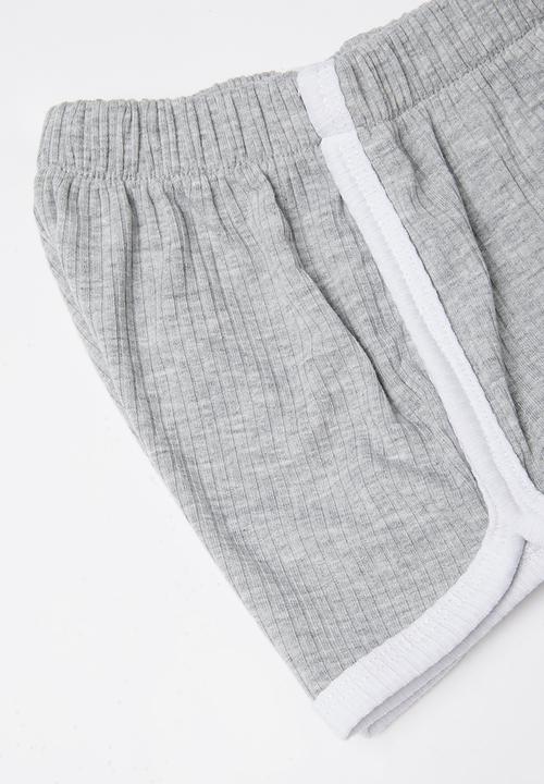 Baby Star - 2 piece ribbed set - grey