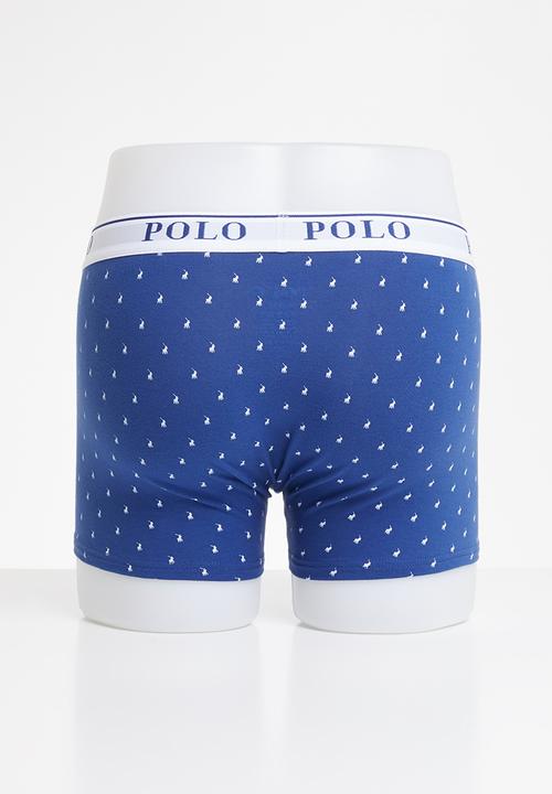 POLO - Reid all over print knit boxer - blue