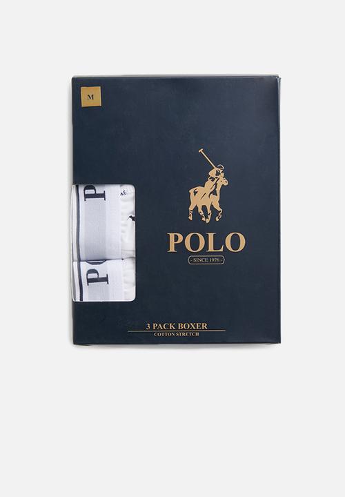 POLO - Classic knit boxer 3 pack - white & black