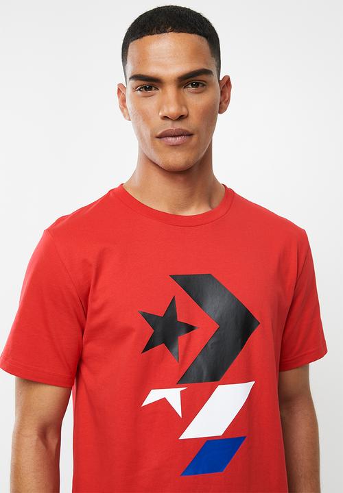 Converse - Converse repeated star chevron tee - red