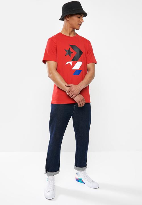 Converse - Converse repeated star chevron tee - red