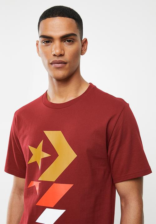 Converse - Converse repeated star chevron tee - burgundy