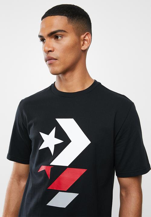 Converse - Converse repeated star chevron tee - black