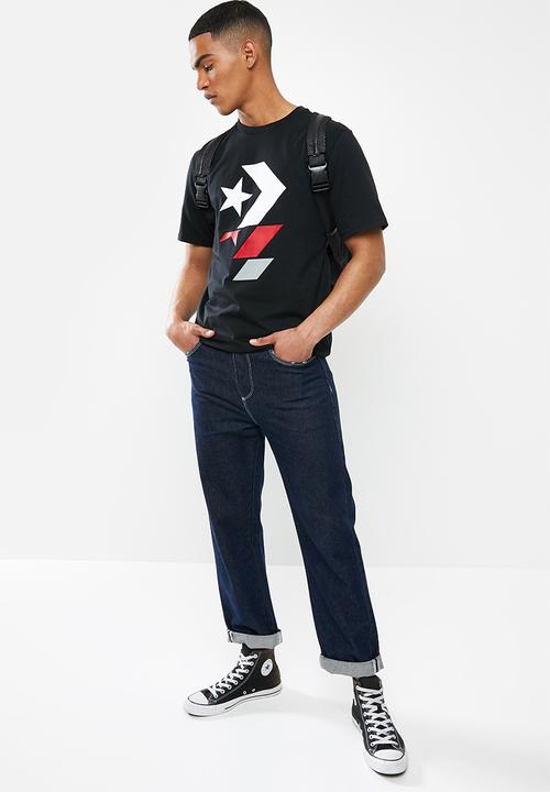 Converse - Converse repeated star chevron tee - black