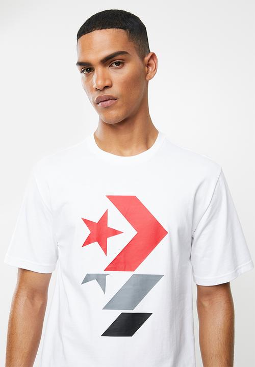 Converse - Converse repeated star chevron tee - white