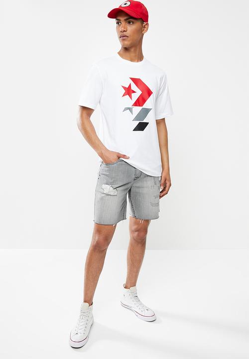 Converse - Converse repeated star chevron tee - white