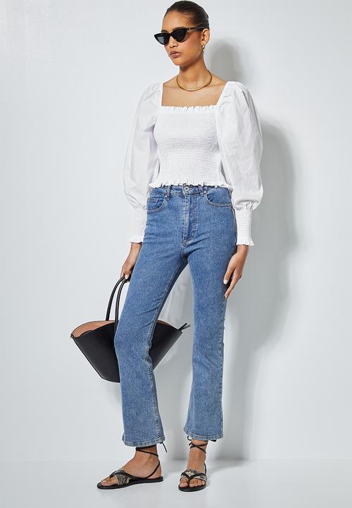 Superbalist - Puff slv shirred blouse - white