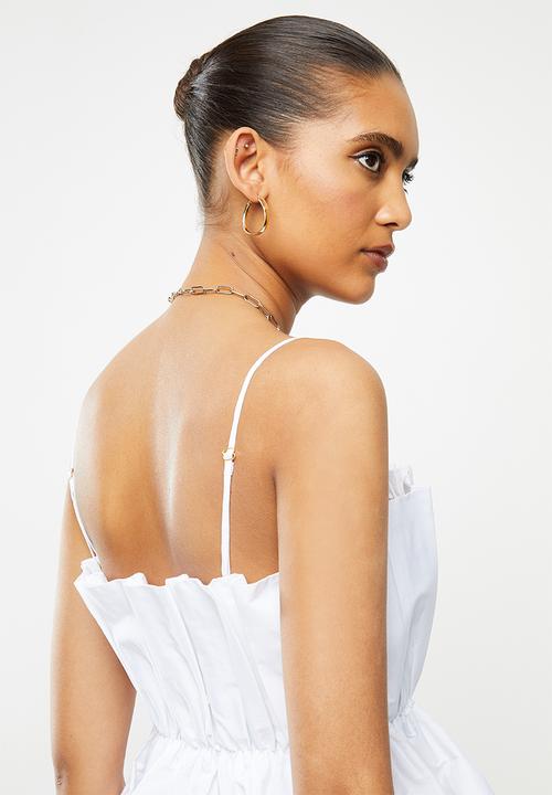 VELVET - Pleated crop top - white