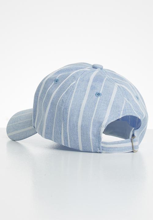 Superbalist - Pinstripe peak cap - blue & white