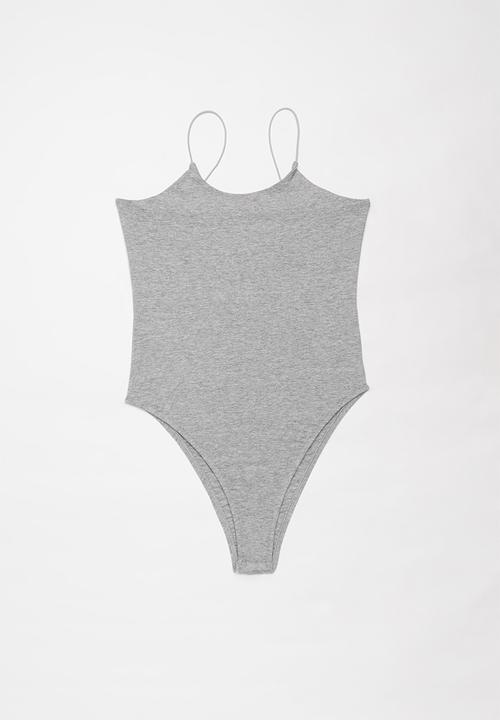 Superbalist - 2 Pack elastic strap bodysuit - pink & grey