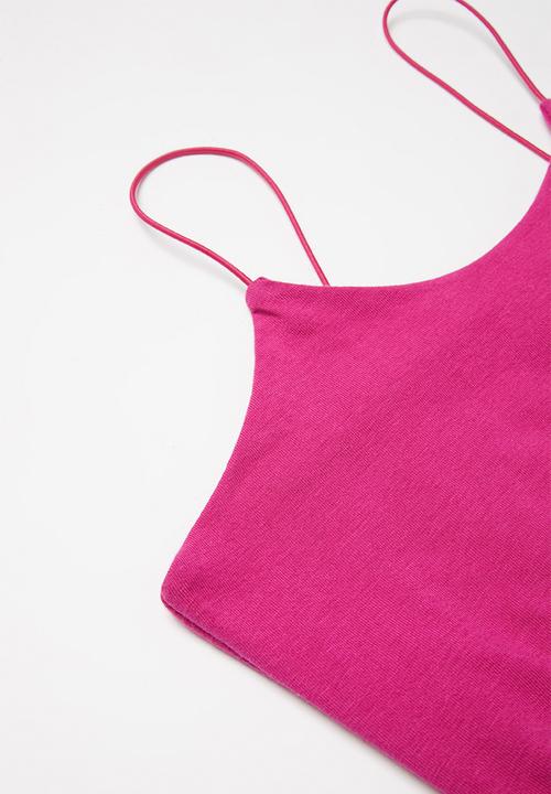Superbalist - 2 Pack elastic strap bodysuit - pink & grey