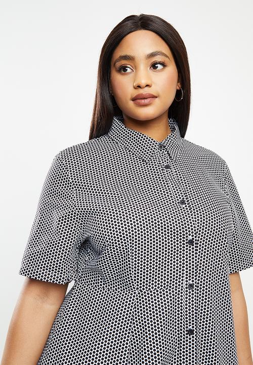 AMANDA LAIRD CHERRY - Plus kuhlanga dress - black & white