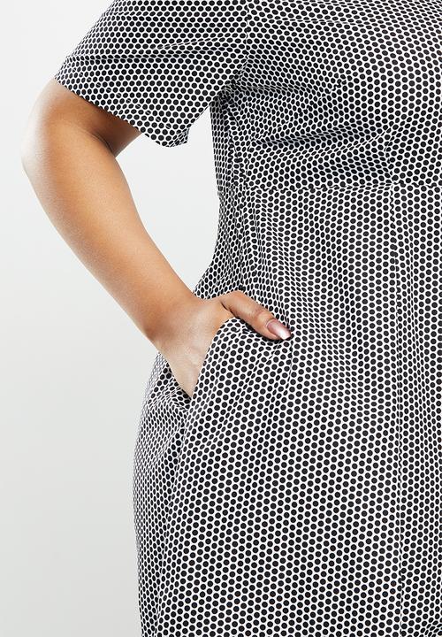 AMANDA LAIRD CHERRY - Plus kuhlanga dress - black & white
