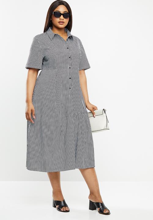AMANDA LAIRD CHERRY - Plus kuhlanga dress - black & white