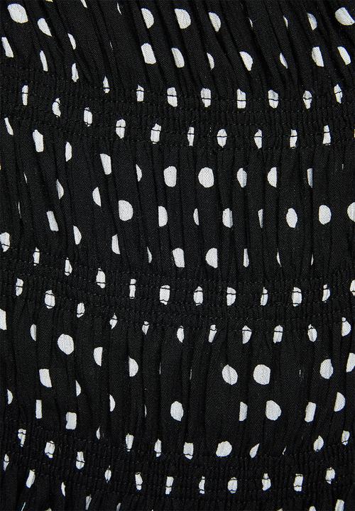 Superbalist - Shirred square neck top - black & white 