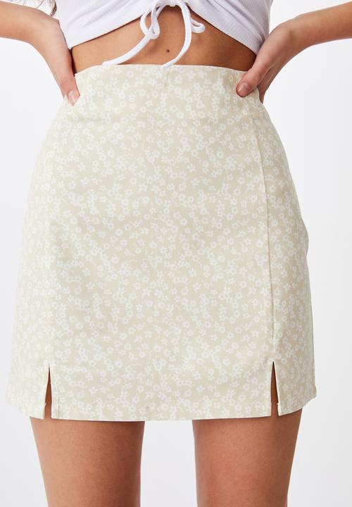 Factorie - Double split mini skirt - fog kita floral