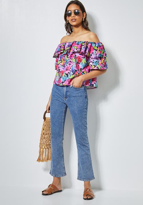 Superbalist - Double frill off the shoulder blouse - multi 