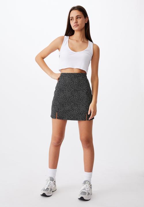 Factorie - Double split mini skirt - gracie floral black
