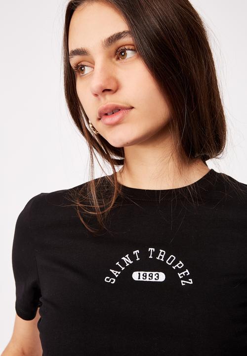 Factorie - Fitted graphic T-shirt - black