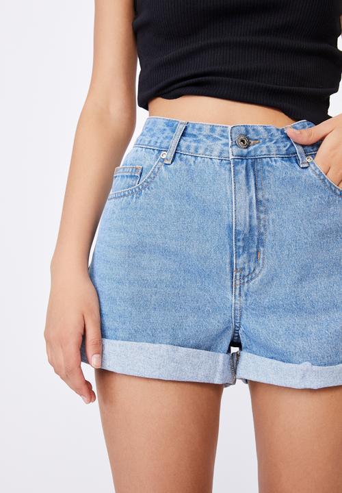 Factorie - High rise denim shorts - blue