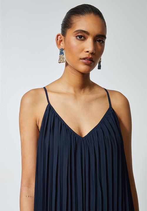 Superbalist - V-neck strappy pleated maxi dress - deep teal