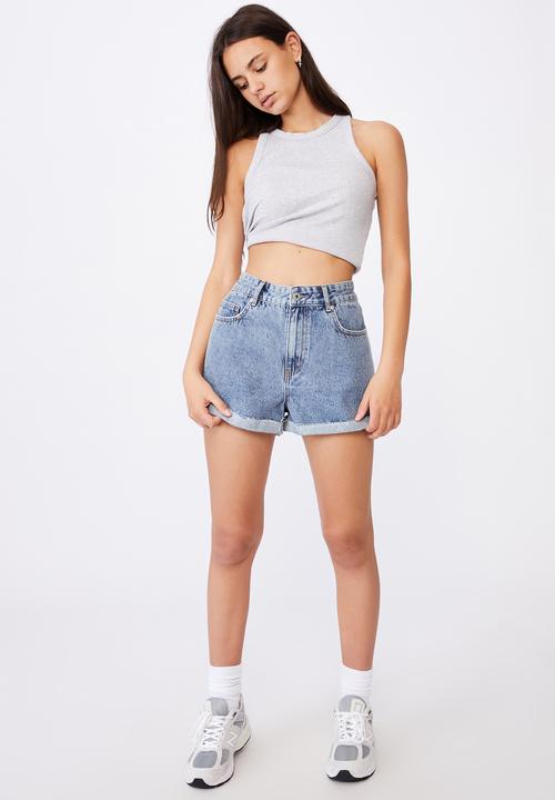 Factorie - High rise denim shorts - heritage blue