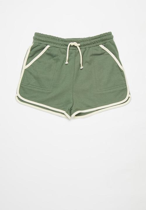 Cotton On - Nina knit short multipack - swag green/chalky mauve/phantom vanilla bind