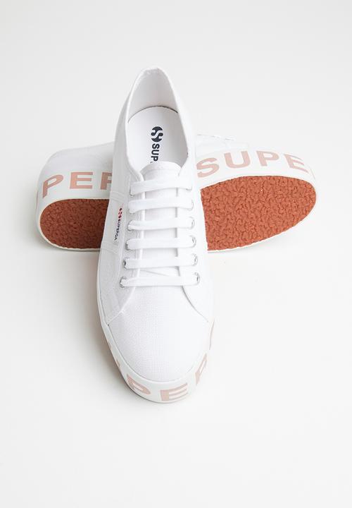 SUPERGA - 2790 Glitter lettering platform - white bronze