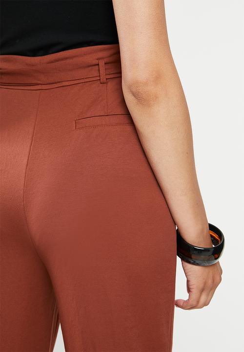 edit - Belted knit pique pant - rust