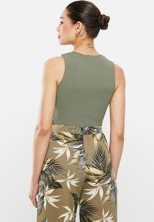edit - High neck vest - fatigue green