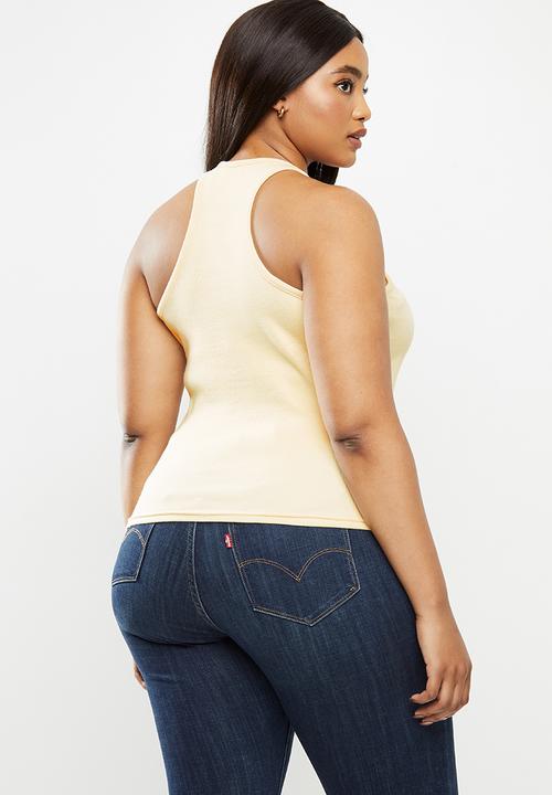 Me&B - Plus racer neck rib vest - neutral