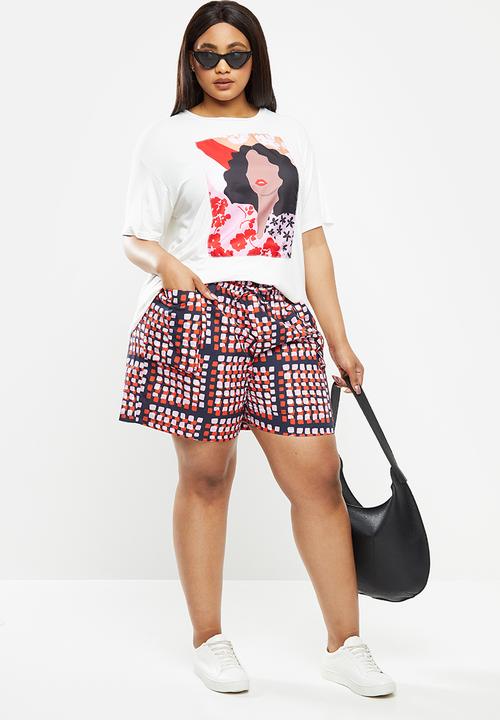 Me&B - Plus illustration printed tee - neutral 
