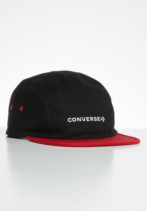 Converse - Colorblock camp cap - black & red 