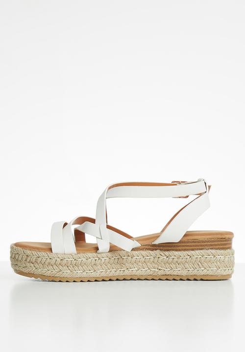 Jada - Strappy flatform - white