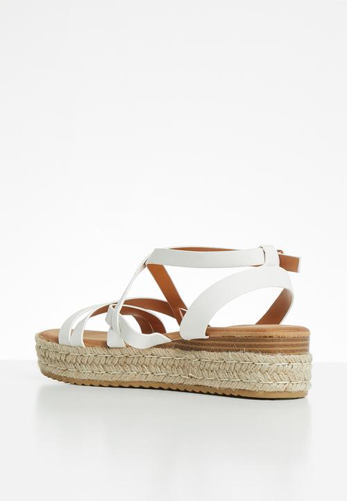 Jada - Strappy flatform - white