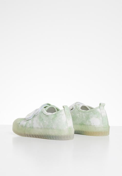 Pop Candy - Girls strap sneaker - green & white