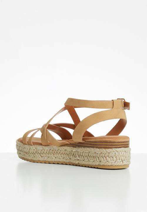 Jada - Strappy flatform - beige