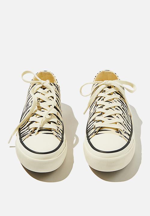 Cotton On - Billie retro low rise  - black ecru zebra