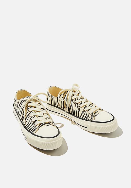 Cotton On - Billie retro low rise  - black ecru zebra