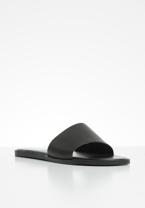 edit - Kody leather slide - black