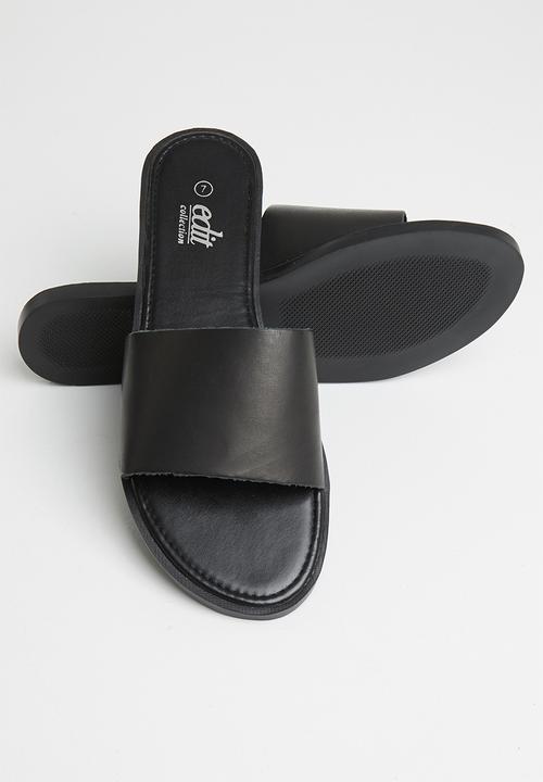 edit - Kody leather slide - black