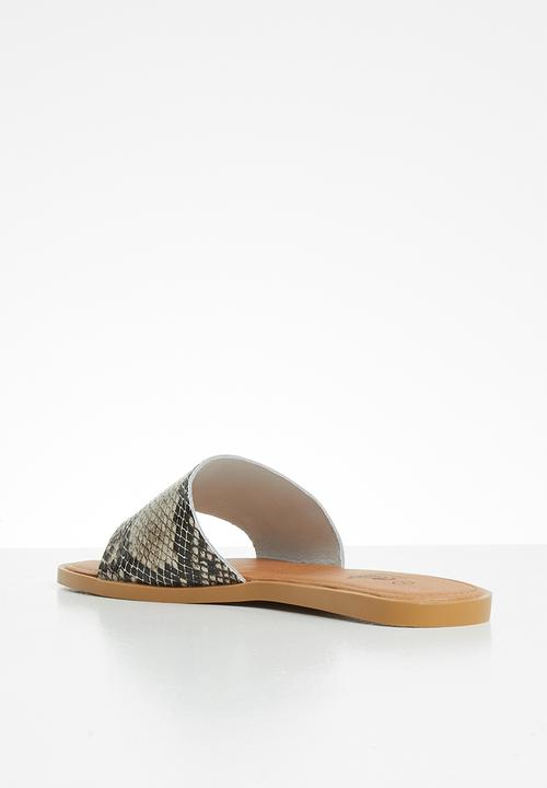 edit - Kody leather slide - brown & black 