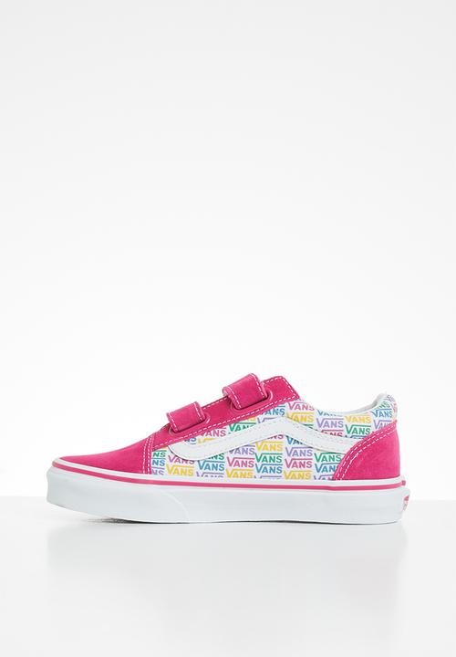 Vans - Uy old skool v (rainbow vans) cabaret/white