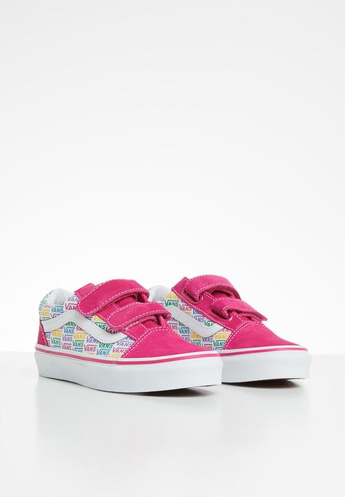 Vans - Uy old skool v (rainbow vans) cabaret/white