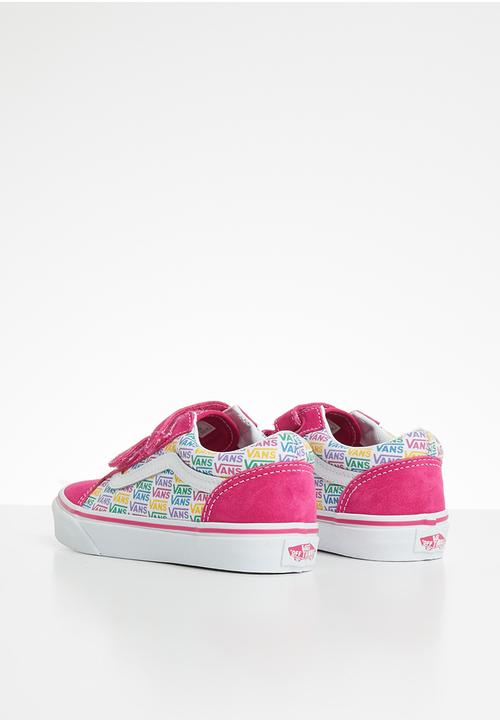 Vans - Uy old skool v (rainbow vans) cabaret/white