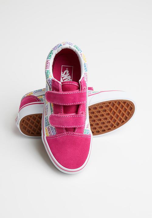 Vans - Uy old skool v (rainbow vans) cabaret/white