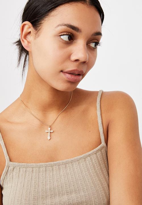 Rubi - Treasures short pendant necklace  - gold cherub