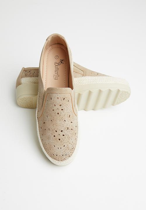 Butterfly Feet - Malakite flatform - taupe